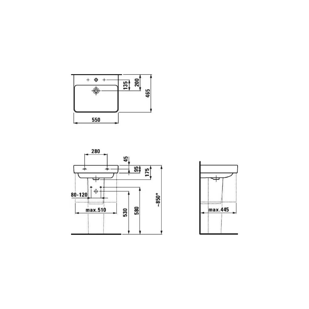 Laufen praustuvas Pro S 8.1096.2.000.104.1