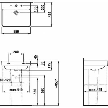 Laufen praustuvas Pro S 8.1096.2.000.104.1