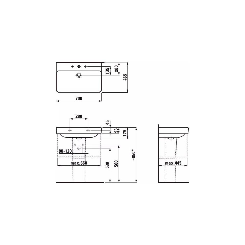 Laufen praustuvas Pro S 8.1096.7.000.104.1