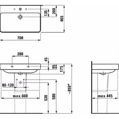 Laufen praustuvas Pro S 8.1096.7.000.104.1