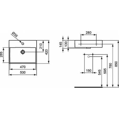 "Ideal Standard" praustuvas "Strada" K077701