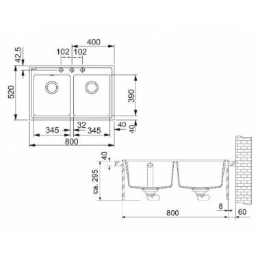 "Franke" virtuvės plautuvė Basis BFG 620