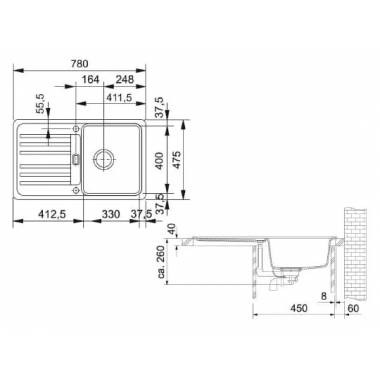 "Franke" virtuvės plautuvė "Euroform EFG 614-78