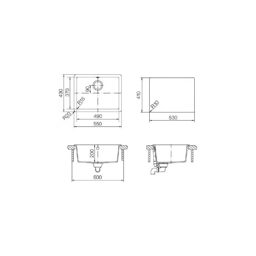 "Schock" virtuvės plautuvė "Quadro 60" (N-100)