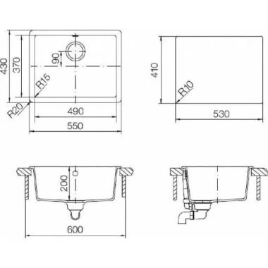 "Schock" virtuvės plautuvė "Quadro 60" (N-100)