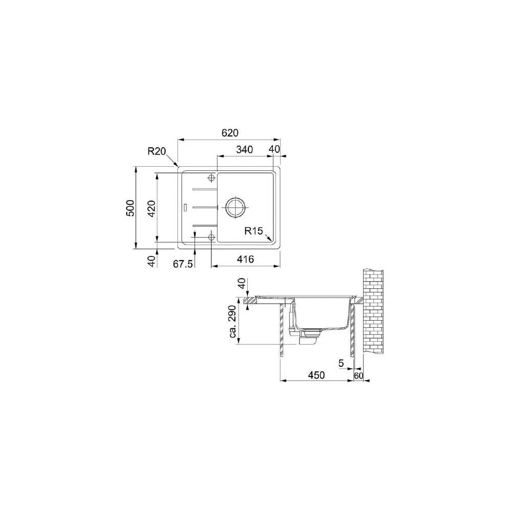 "Franke" virtuvės plautuvė Basis BFG 611C