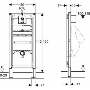 "Geberit Duofix" pisuaro rėmas 111.686.00.1