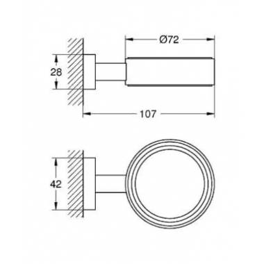 "Grohe" stiklo laikiklis "Essentials Cube" 40508001