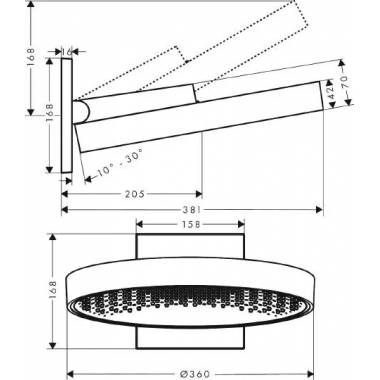 "Hansgrohe Rainfinity" viršutinė dušo kabina 26230700