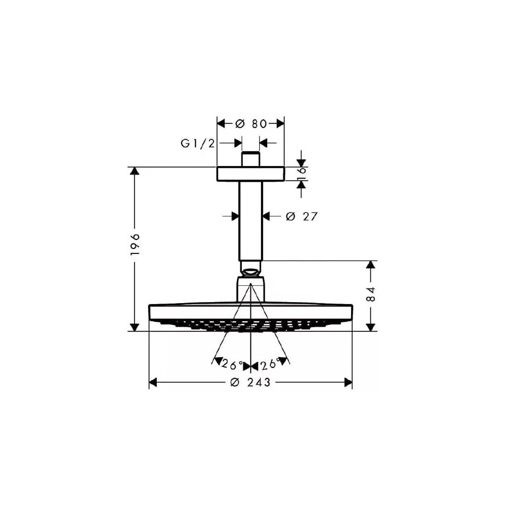 "Hansgrohe Raindance Select S 240 2jet viršutinė dušo kabina 26467000