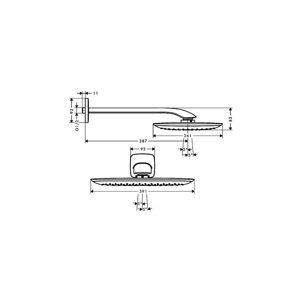 "Hansgrohe PuraVida" viršutinė dušo kabina 27437400