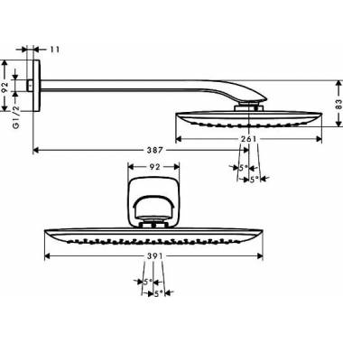 "Hansgrohe PuraVida" viršutinė dušo kabina 27437400