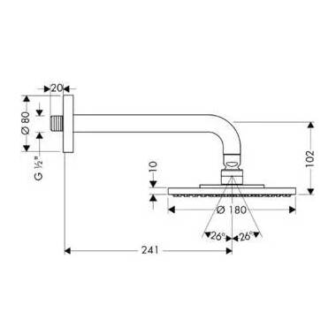 "Hansgrohe Raindance AIR" viršutinė dušo kabina 27476000