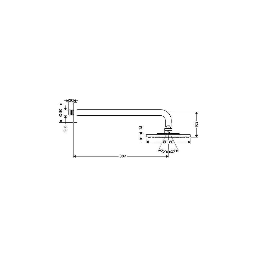 "Hansgrohe Raindance S 180 Air" 1 srovės dušo kabina 27468000