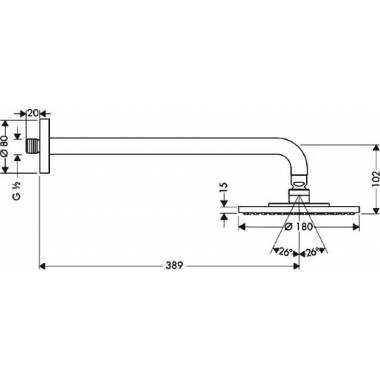 "Hansgrohe Raindance S 180 Air" 1 srovės dušo kabina 27468000