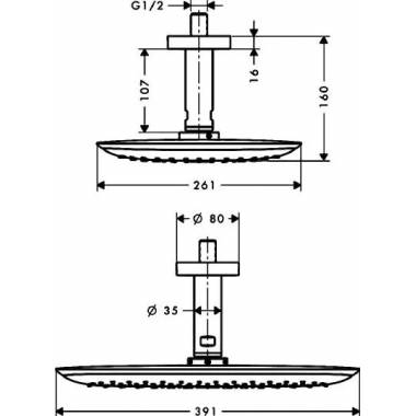 "Hansgrohe PuraVida" viršutinė dušo kabina 27390400