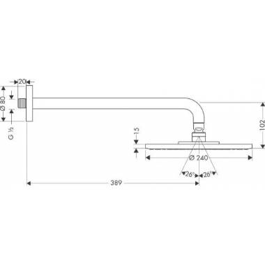 "Hansgrohe Raindance AIR" viršutinė dušo kabina 27474000