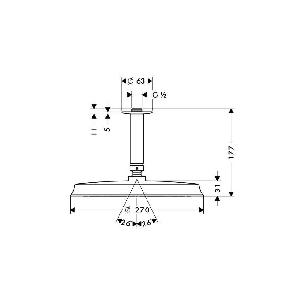 "Hansgrohe Raindance Classic AIR" viršutinė dušo kabina 27405000