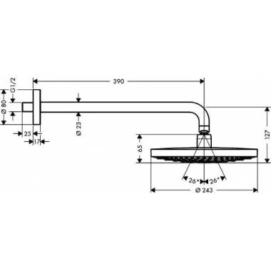 "Hansgrohe Raindance Select S 240 2jet viršutinė dušo kabina 26466400