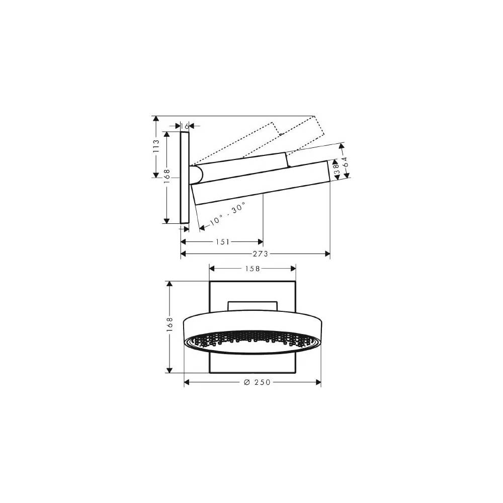 "Hansgrohe Rainfinity" viršutinė dušo kabina 26226000