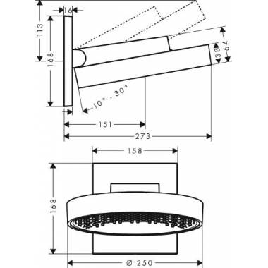 "Hansgrohe Rainfinity" viršutinė dušo kabina 26226000