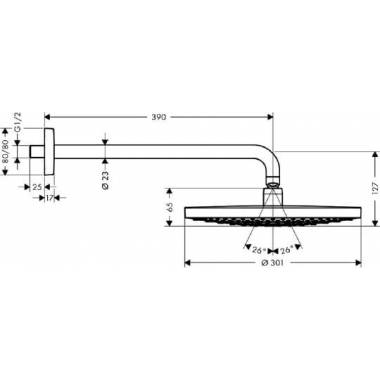 "Hansgrohe Raindance Select S 300 2jet viršutinė dušo kabina 27378000