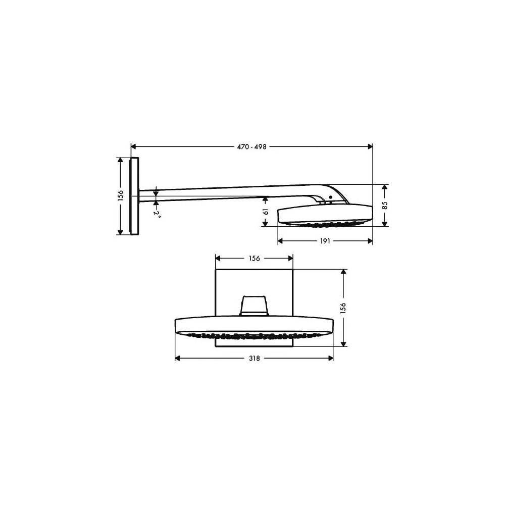 "Hansgrohe Raindance Select E 300 3jet viršutinė dušo kabina 26468400