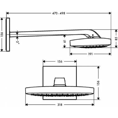 "Hansgrohe Raindance Select E 300 3jet viršutinė dušo kabina 26468400