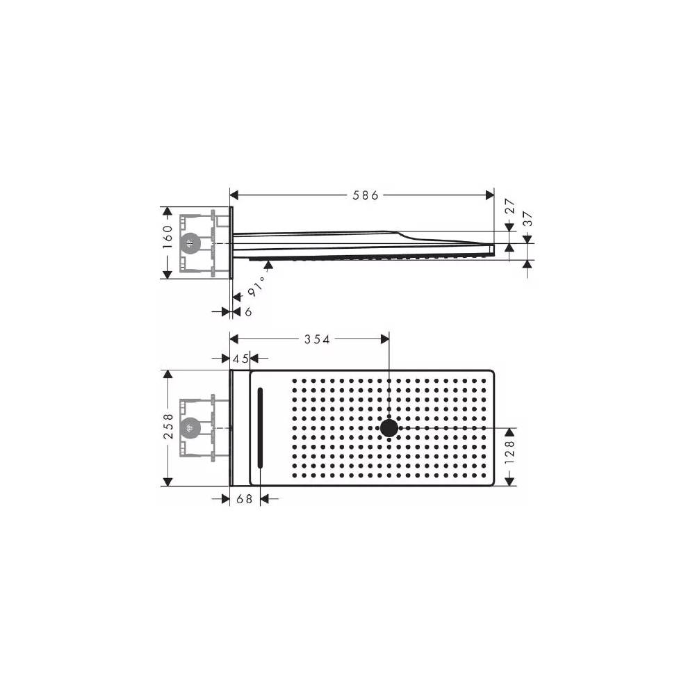 "Hansgrohe Rainmaker Select 580" 3 srovių dušo kabina