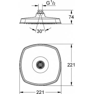 "Grohe Rainshower Grandera 210" viršutinis dušas 27974000