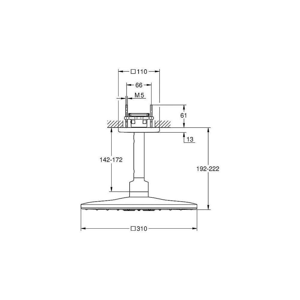 "Grohe Rainshower SmartActive Cube" viršutinis dušas 26481000