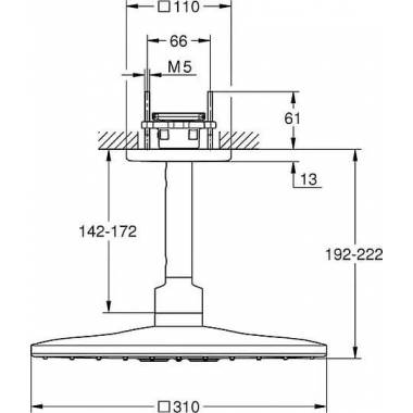 "Grohe Rainshower SmartActive Cube" viršutinis dušas 26481000