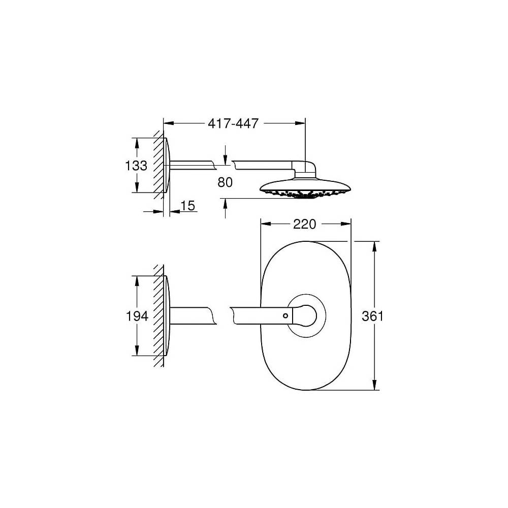 "Grohe Rainshower SmartControl Duo" viršutinis dušas 26254000