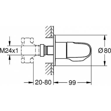 "Grohe ventilis Grohtherm 1000" Naujas 19981000