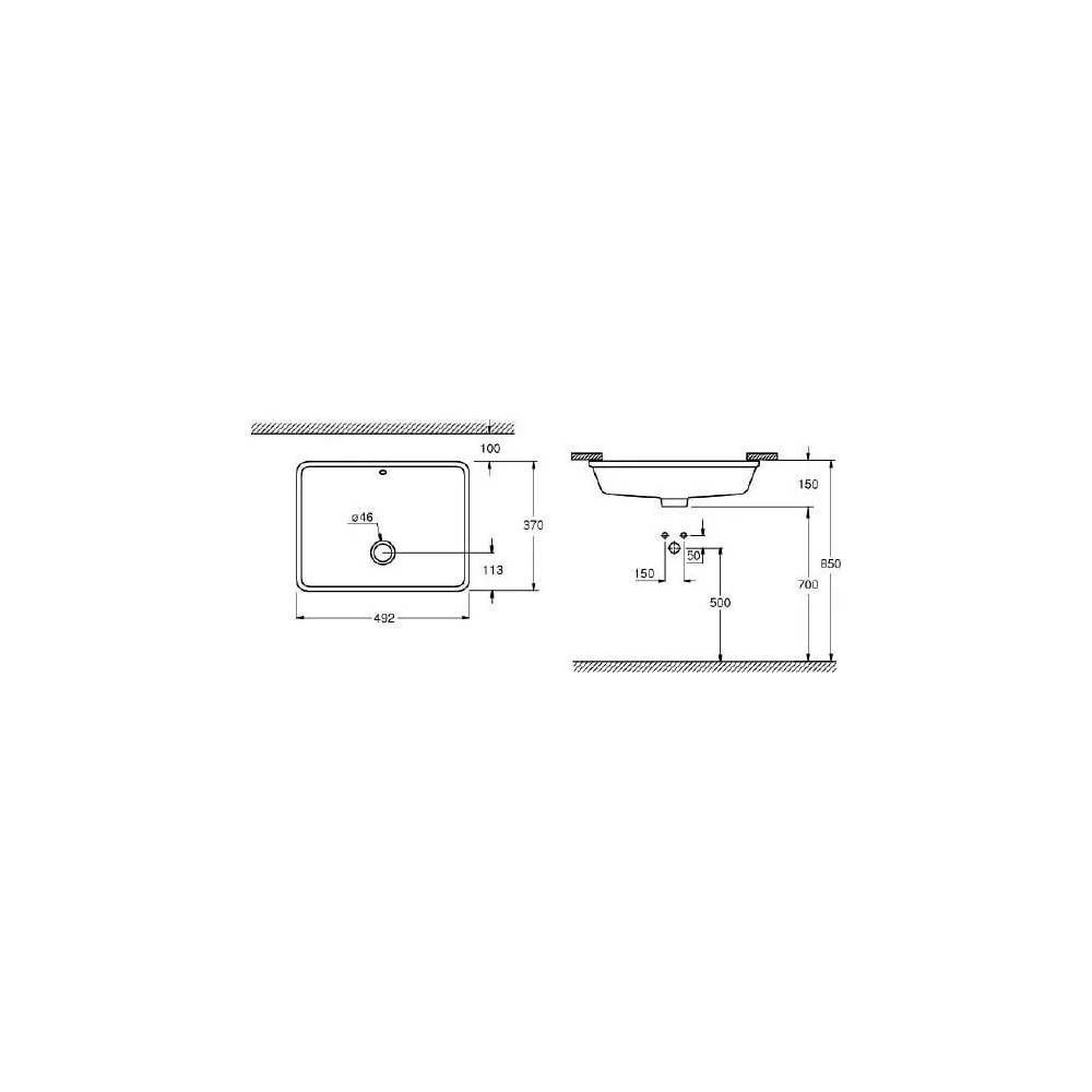 "Grohe Cube" keraminis rankų praustuvas 3948000H