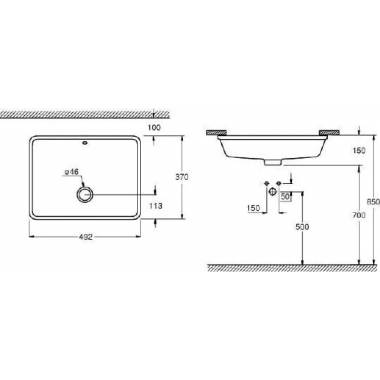 "Grohe Cube" keraminis rankų praustuvas 3948000H