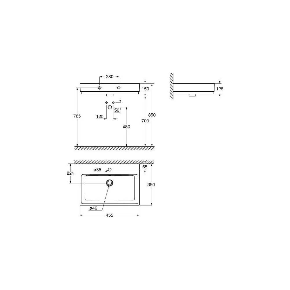 "Grohe Cube" keraminis rankų praustuvas 3948300H