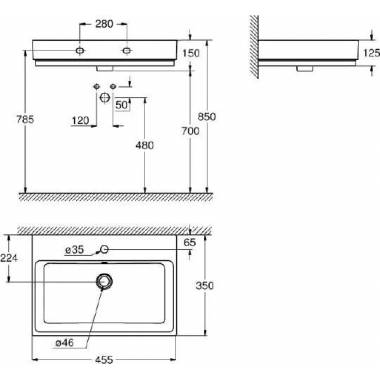 "Grohe Cube" keraminis rankų praustuvas 3948300H