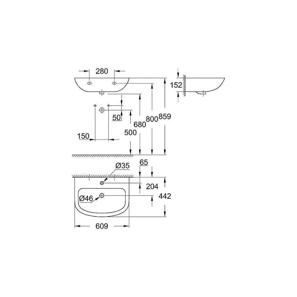 "Grohe" praustuvas "Bau Ceramic" 39421000