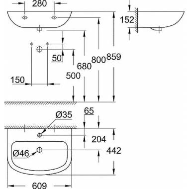 "Grohe" praustuvas "Bau Ceramic" 39421000