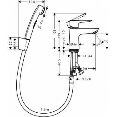 "Hansgrohe Talis E" praustuvo maišytuvas 71729000