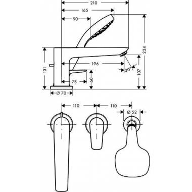 "Hansgrohe" vonios maišytuvas "Talis E" 71731000