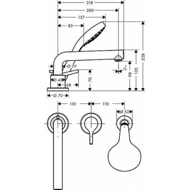 "Hansgrohe" vonios maišytuvas "Talis E" 72417000