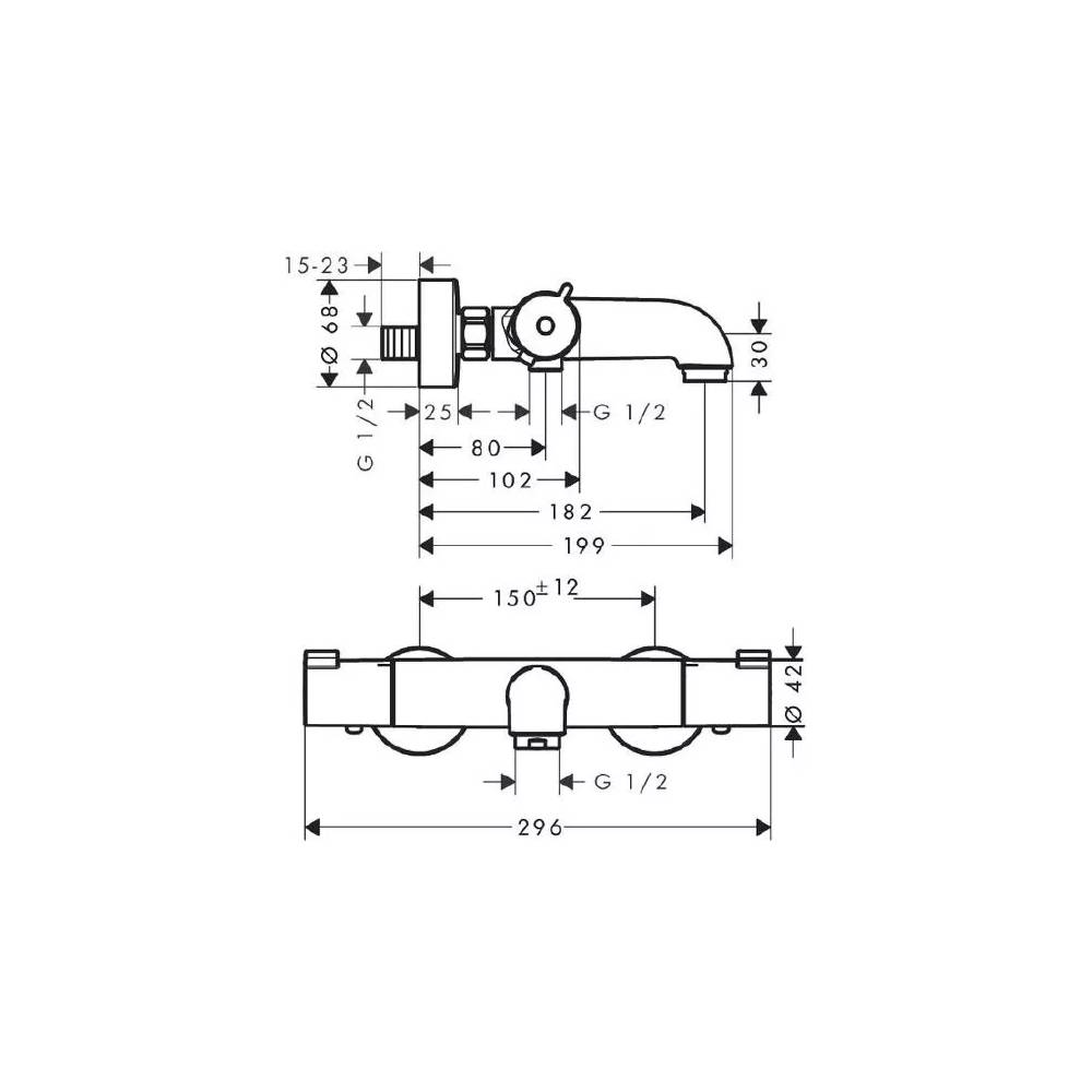 "Hansgrohe" termostatinis maišytuvas voniai su dušu "Ecostat 1001 CL" ВМ 13201000