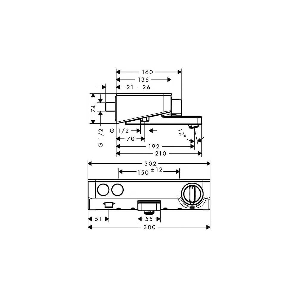 "Hansgrohe Ecostat Select" termostatinis maišytuvas voniai ir dušui 13151400