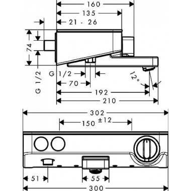 "Hansgrohe Ecostat Select" termostatinis maišytuvas voniai ir dušui 13151400