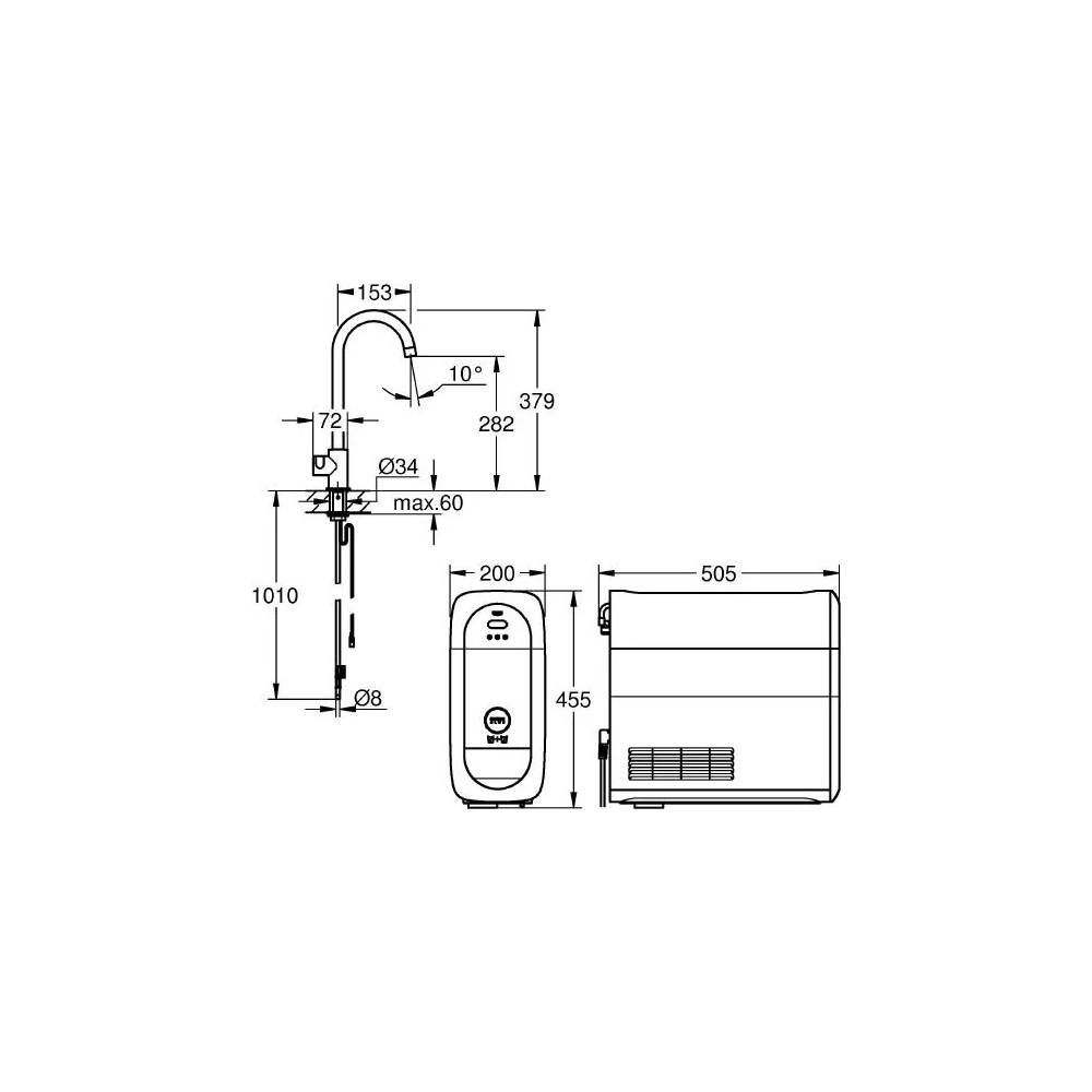 "Grohe" virtuvės maišytuvas mėlynas 31498000