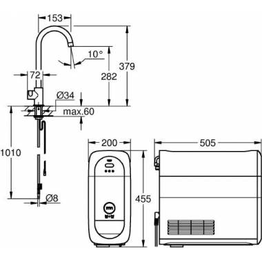 "Grohe" virtuvės maišytuvas mėlynas 31498000