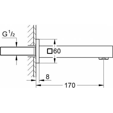 "Grohe" universalus kubo formos snapelis 13303000