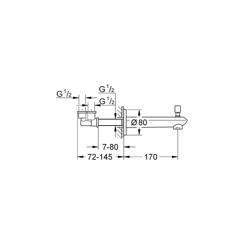 Grohe išteka Eurodisc Cosmopolitan 13279002